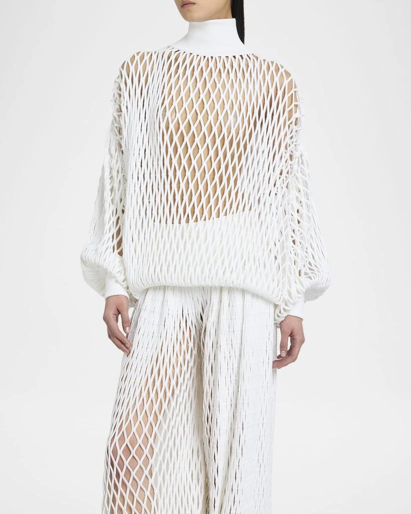 Alaia Macrame Knit High-Neck Sweater 4