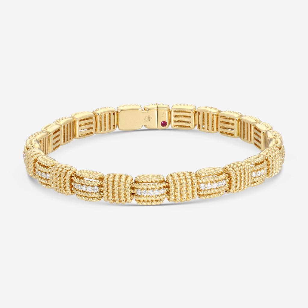 Roberto Coin Roberto Coin Opera 18K Yellow Gold Diamond Bangle Bracelet 7772894AYLBX
