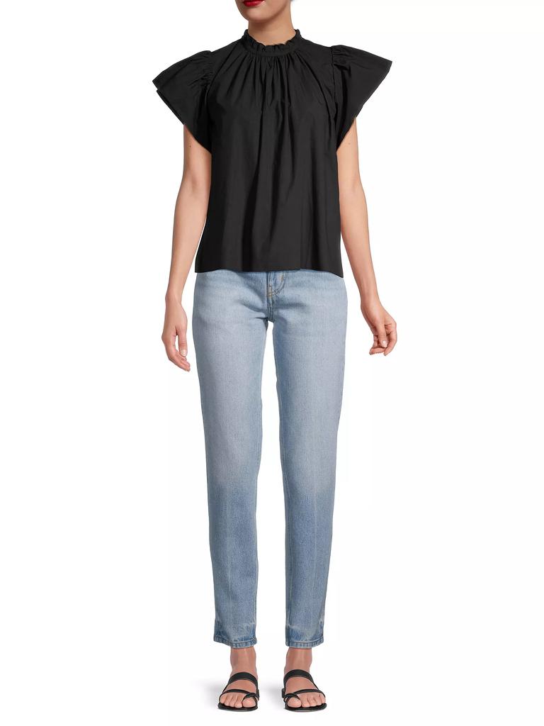 Birds of Paradis Carla Ruffle-Neck Top