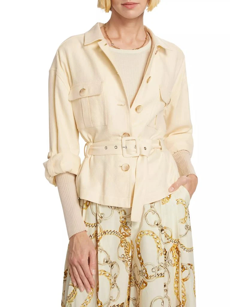 L'Agence Voyage Belted Linen Twill Safari Jacket 3