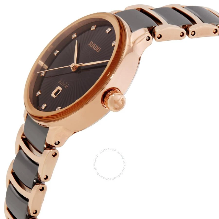 Rado Centrix Diamonds Quartz Brown Dial Ladies Watch R30024732 2