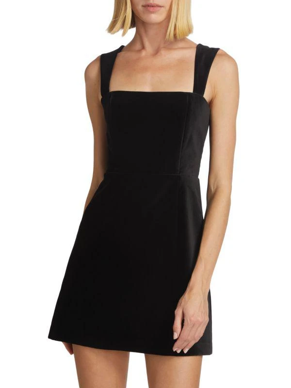 Alice + Olivia Taylum Velvet Sleeveless Mini Dress 1