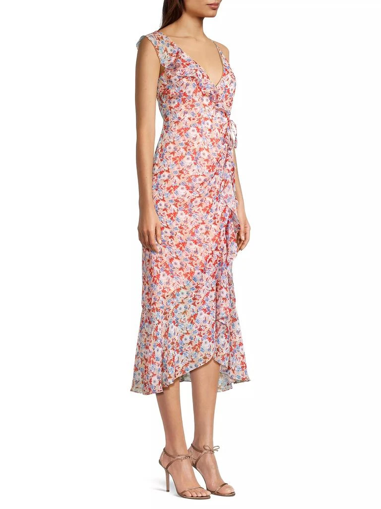 Laundry by Shelli Segal Asymmetric Floral Ruffle Midi-Dress 4