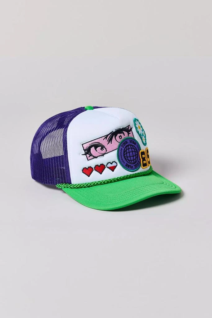 Urban Outfitters Digital World Embroidered Trucker Hat 1