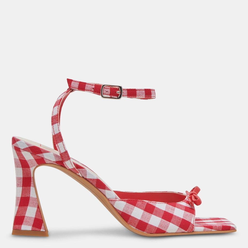 Dolce Vita Loise Heels White Red Gingham