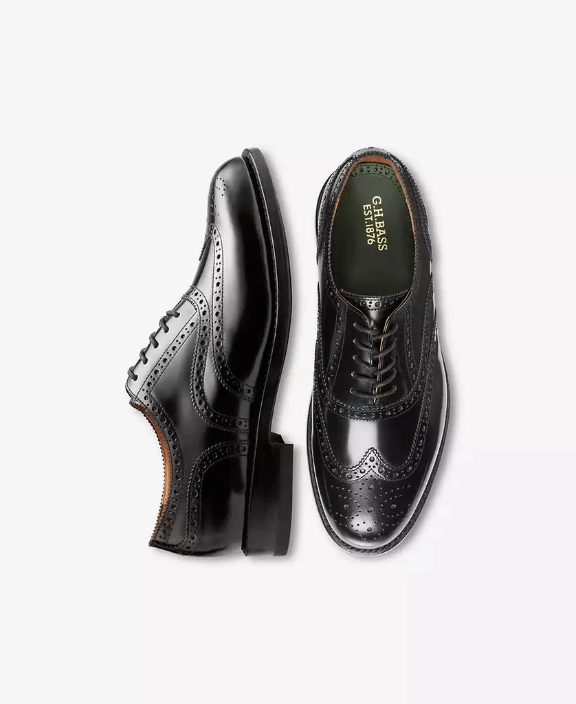 GH Bass G.H.BASS Men's Monogram Double Brogue Wingtip Derby Dress Shoes 9