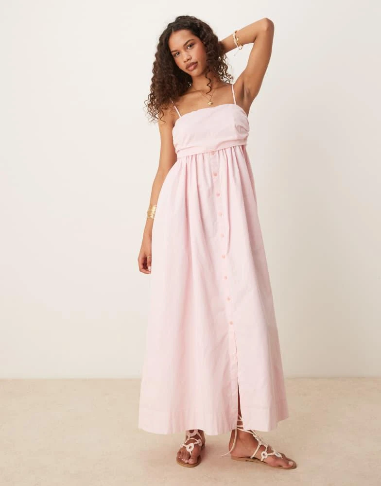open lace back dress Pink Multi Mesh Bandeau Maxi Dress – Rare London main image 1