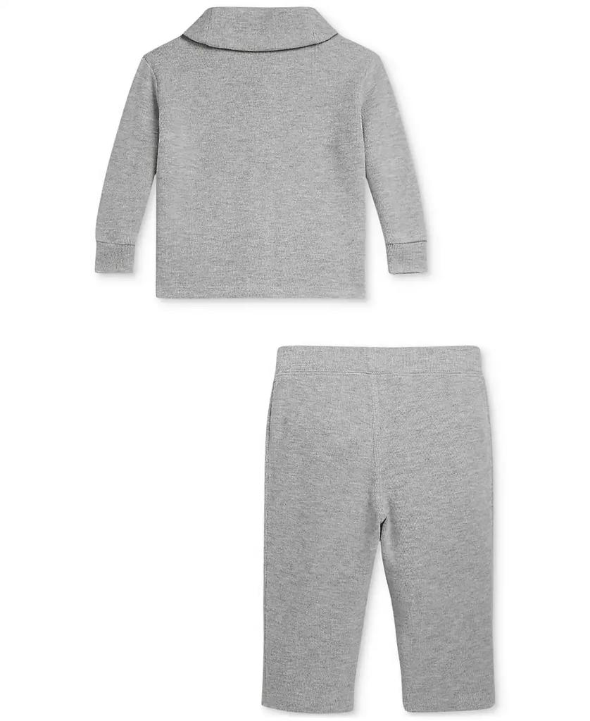 Ralph Lauren Baby Boys Estate-Rib Cardigan & Pant Set