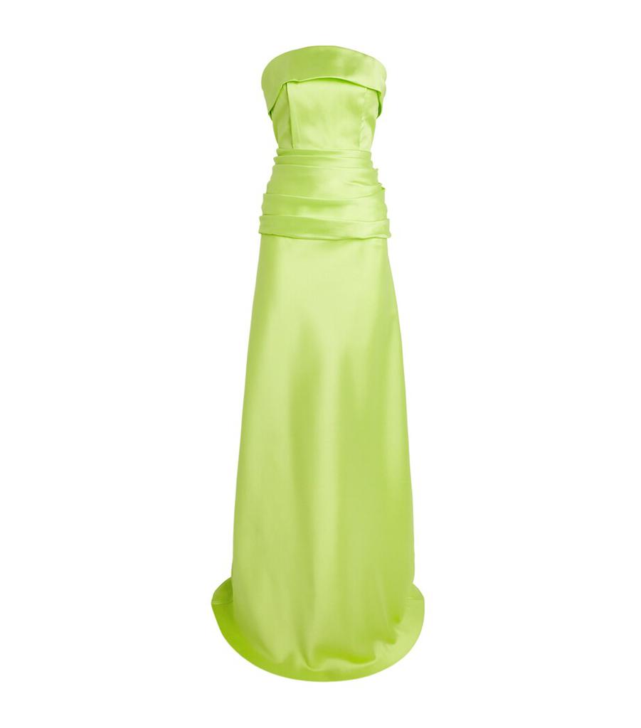 Sandra Mansour Satin Illuminated Illusion Gown