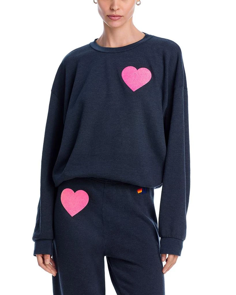 Aviator Nation Glitter Heart Sweatshirt 1