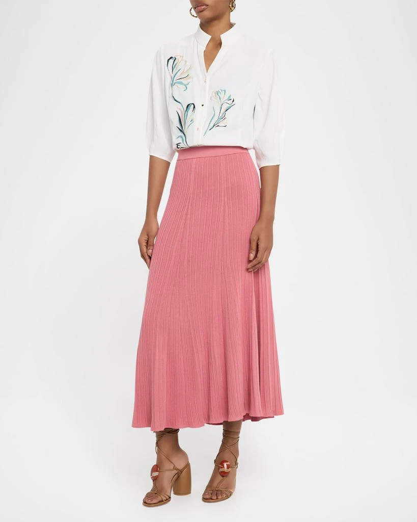 knee length dresses for ladies Off White Tiered Midi Skirt | Women's Trendy Skirts main image 0
