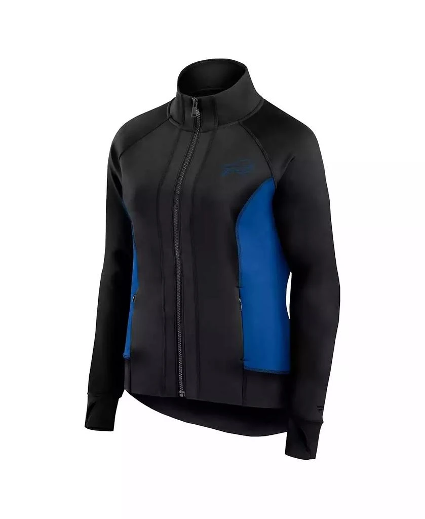 Fanatics Signature Women's Black Buffalo Bills Studio Fitted Full-Zip Gym Track Jacket 2