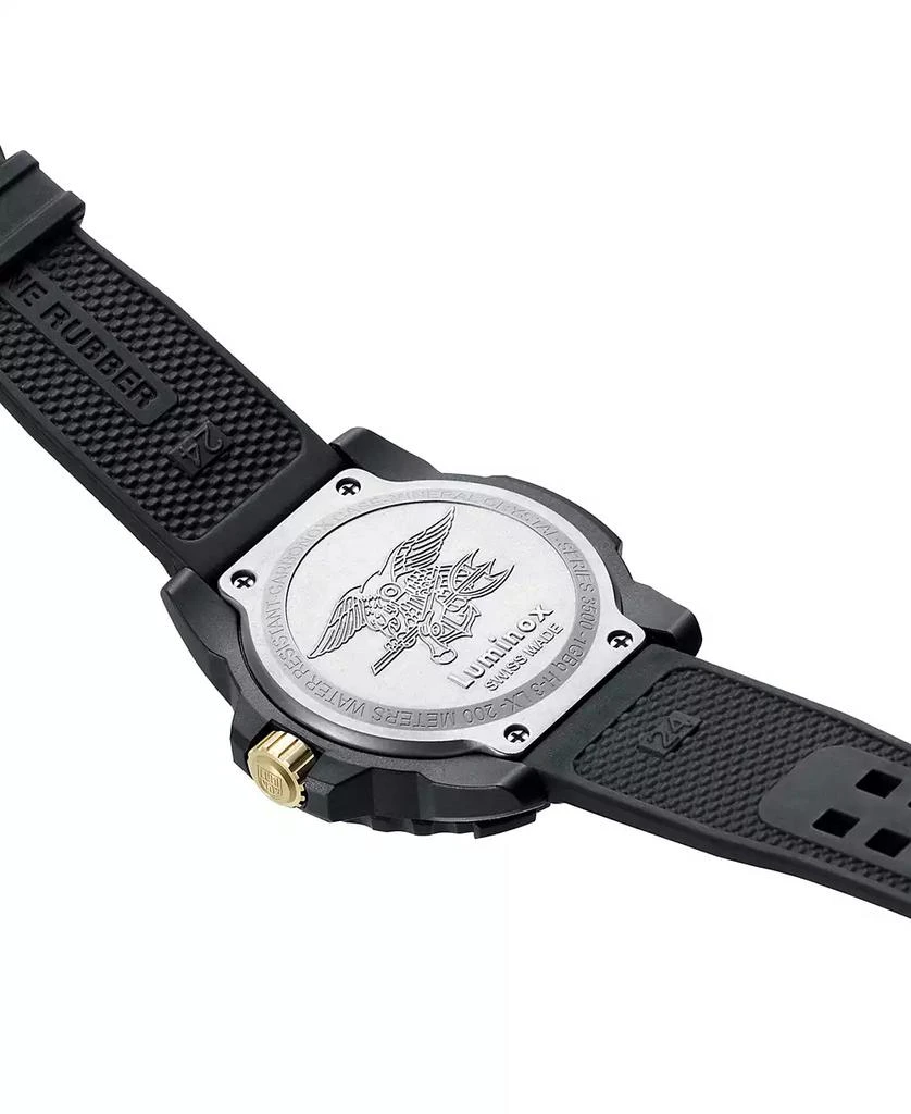 Luminox Men's Swiss Navy Seal Military Dive Gold Black Rubber Strap Watch 45mm 6