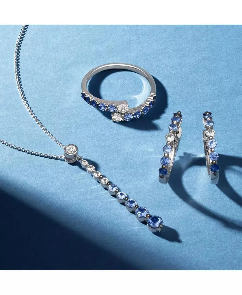 Le Vian Denim Ombré (7/8 ct. t.w.) & White Sapphire (1/6 ct. t.w.) Graduated Adjustable 20" Lariat Necklace in 14k White Gold 4