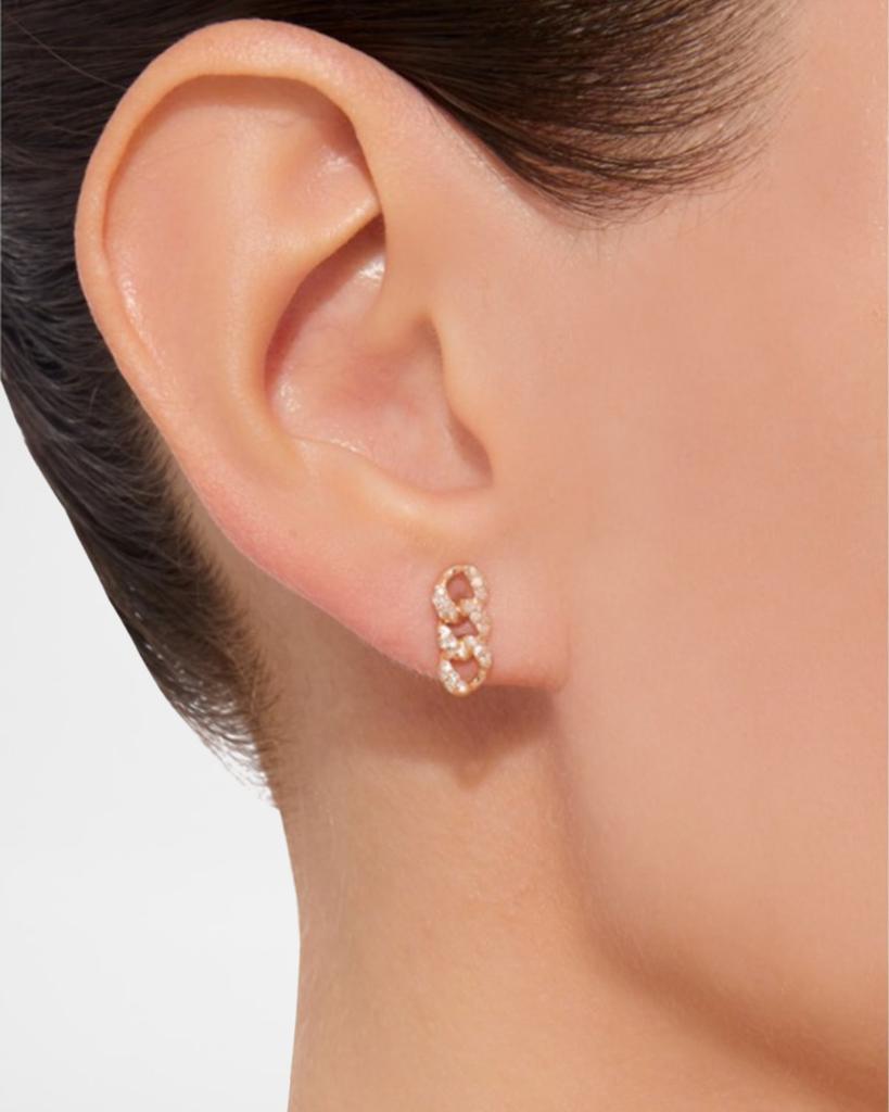 SHAY Essential Pave Diamond Link Stud Earrings