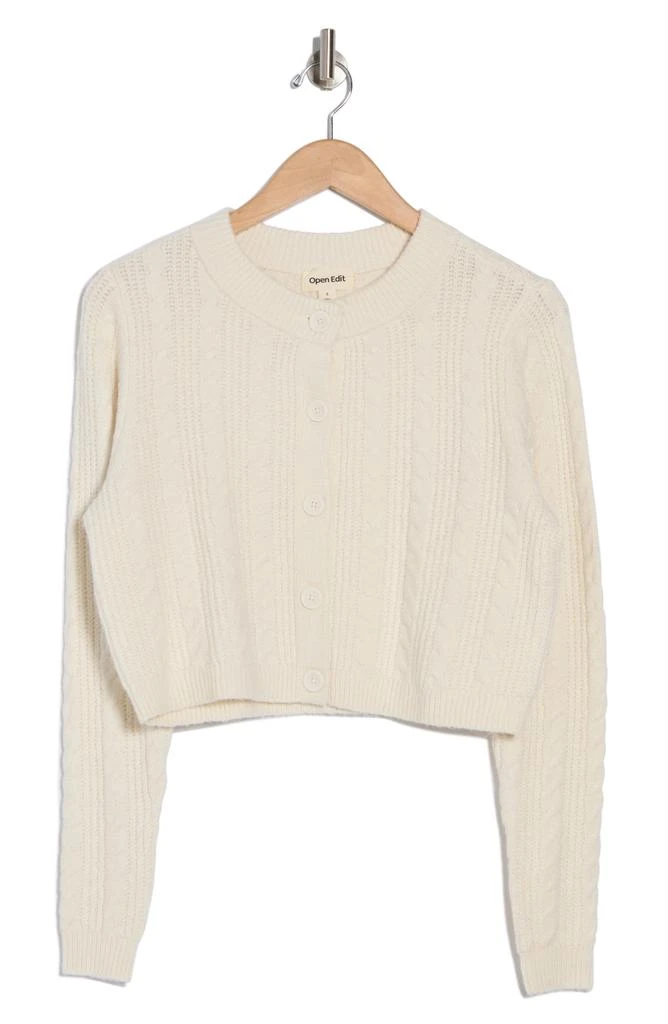 Open Edit Cable Knit Crop Cardigan 3