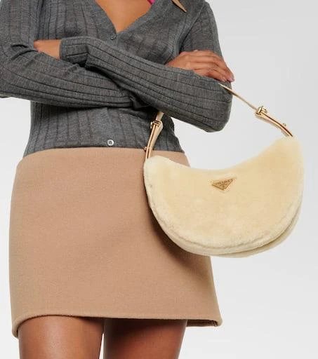 Prada Arqué shearling shoulder bag 2