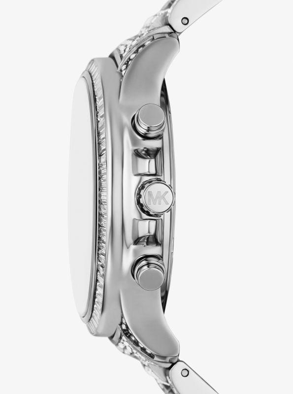 michael_kors Limited-Edition Oversized Sage Pavé Silver-Tone Watch