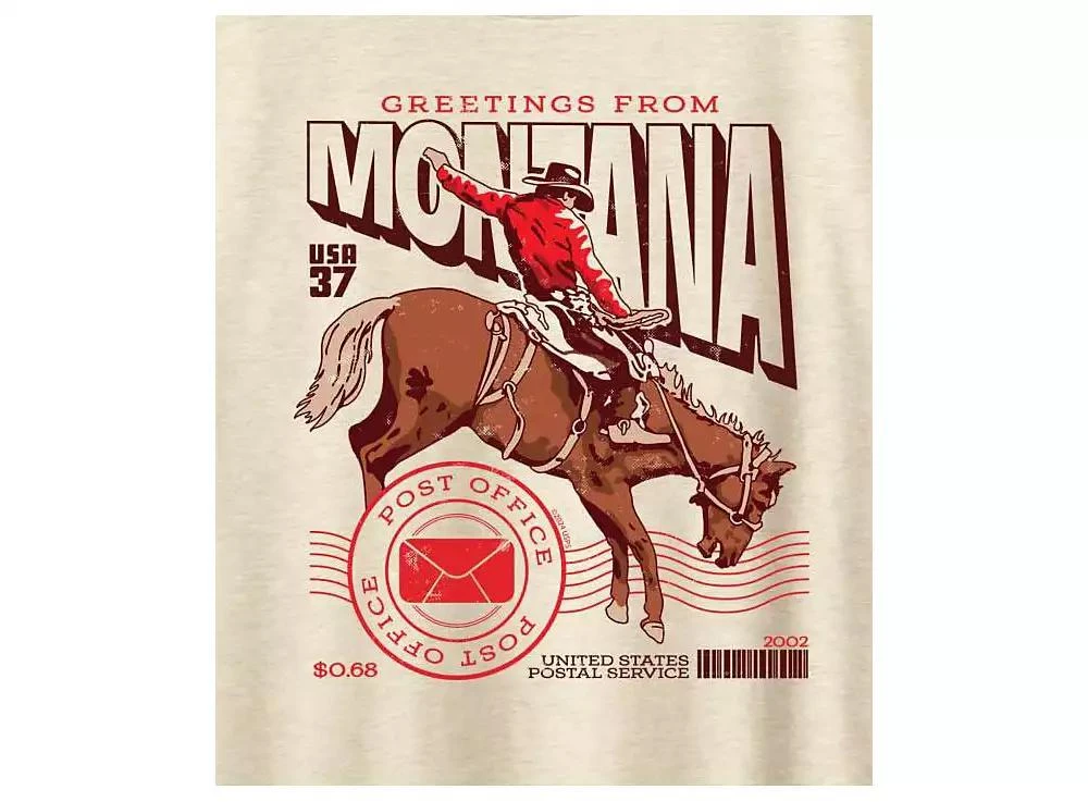 Hybrid Apparel Montana Stamp Plus Size Graphic T-Shirt 2