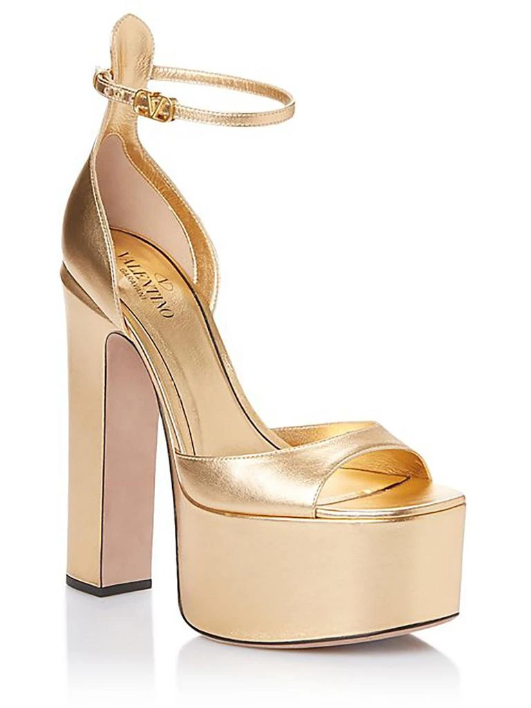 Valentino Womens Leather Open Toe Platform Heels 1