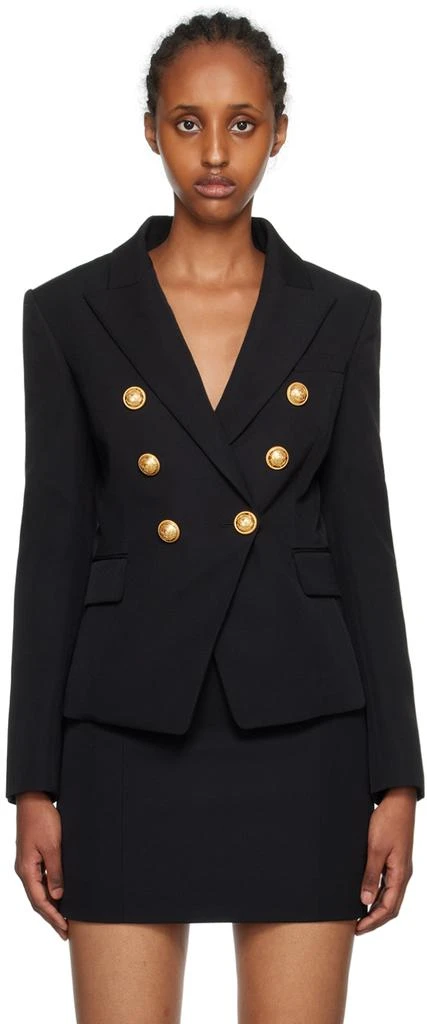 Balmain Black Double-Breasted Blazer 1