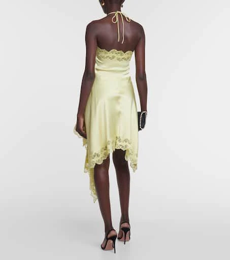 Stella McCartney Lace-trimmed satin midi dress 3