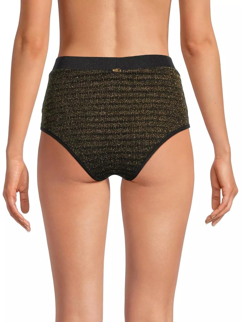 PatBO Metallic High-Waisted Bikini Bottom 5