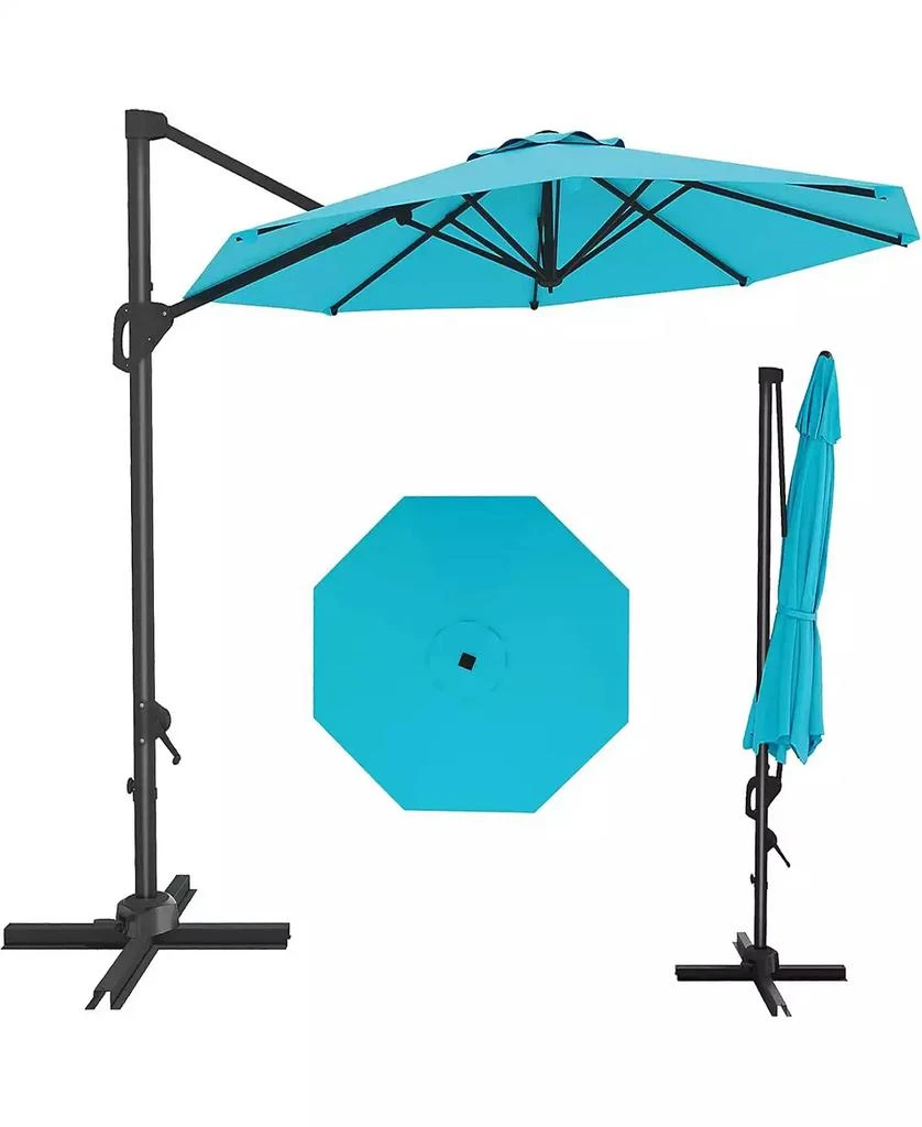 gaomon 10 ft Cantilever Patio Umbrella with Base, 360 Rotation, Offset Market Sunshade, Outdoor Deck & Garden new arrivals