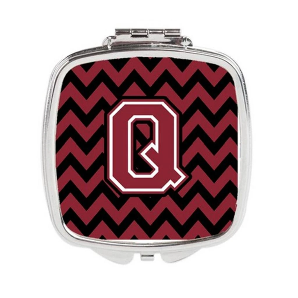 Carolines Treasures CJ1052-QSCM Letter Q Chevron Garnet
Black Compact Mirror