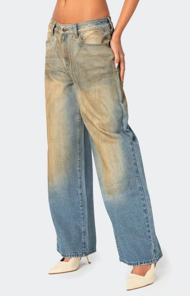 Edikted Muddy Washed Low Rise Jeans 3