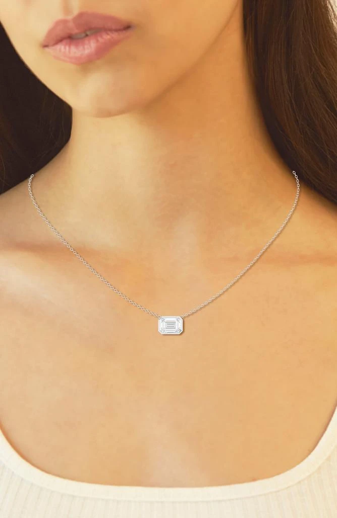 Badgley Mischka Emerald Cut Lab Created Diamond Necklace - 0.75ctw 2