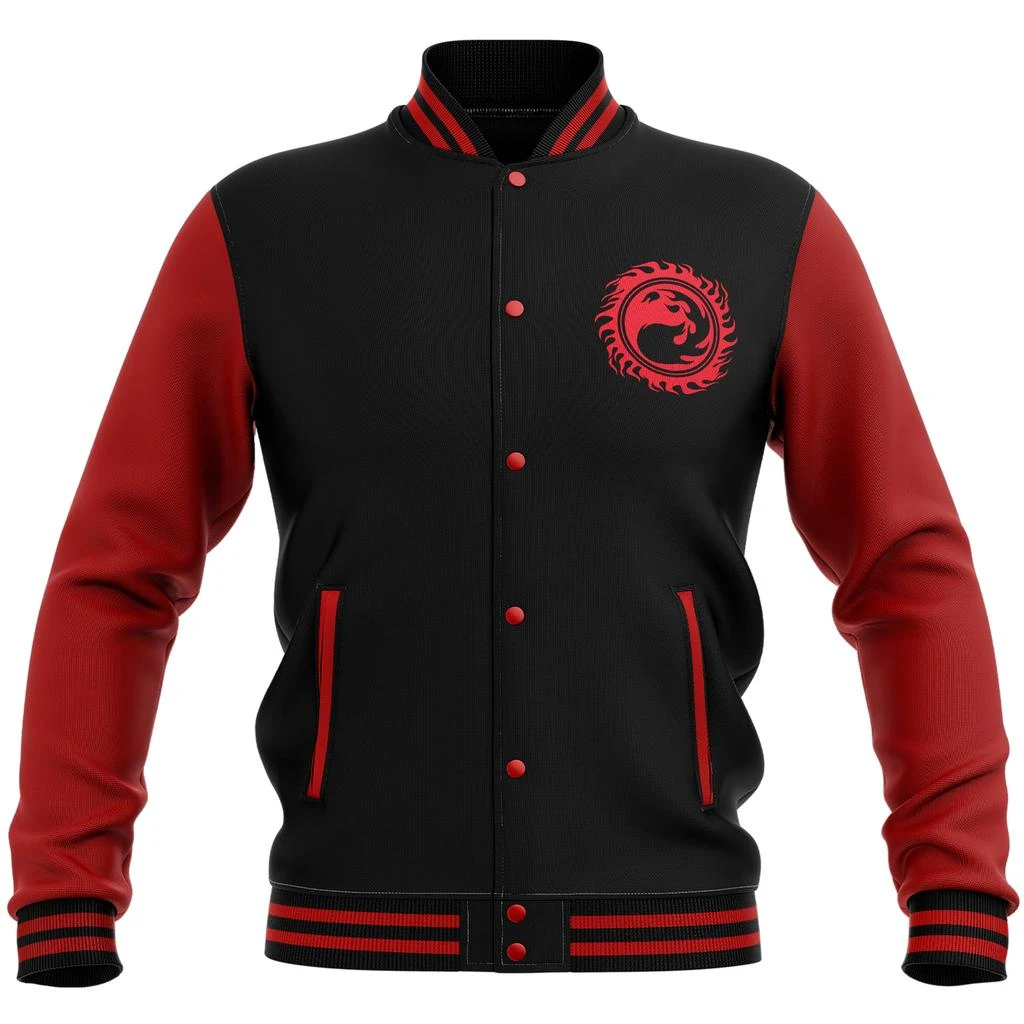 Magic:The Gathering Magic: The Gathering Mountain Roundel Varsity Jacket - Black/Red 1