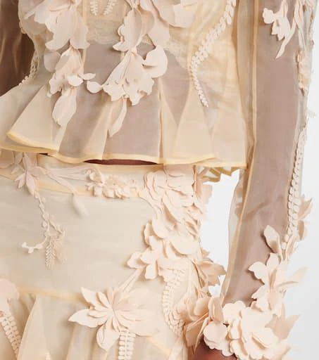 Zimmermann Hypnotic floral-appliqué silk blouse 5