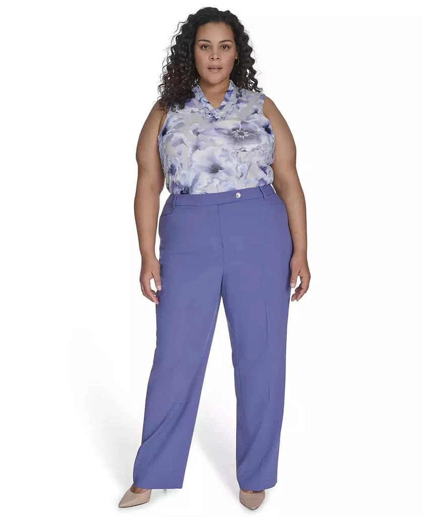 Calvin Klein Plus Size Lux Modern Fit Wide-Leg Pants 4