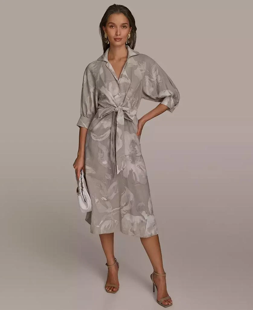 Donna Karan Women's Floral Tie-Front Dress 1