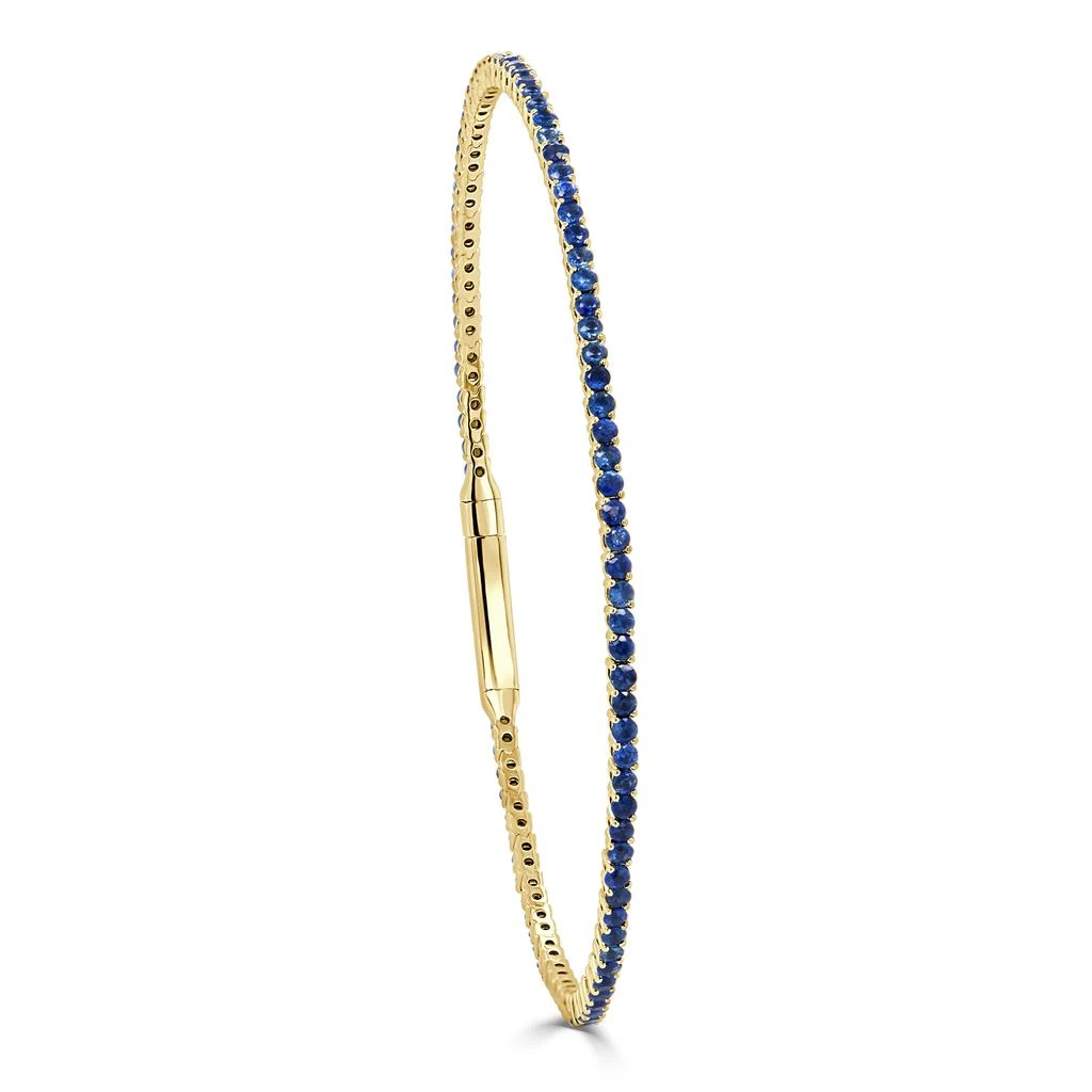 Sabrina Designs 14K Gold & Blue Sapphire Flexible Eternity Bangle 3