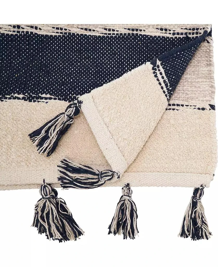 Saro Lifestyle Tasseled Stripe Table Runner 2