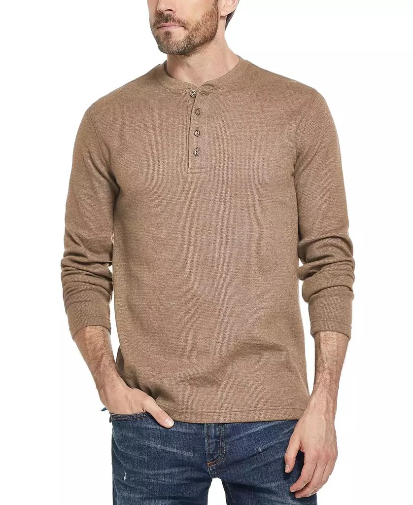 Weatherproof Vintage Men's Long Sleeved Waffle Henley T-shirt 1