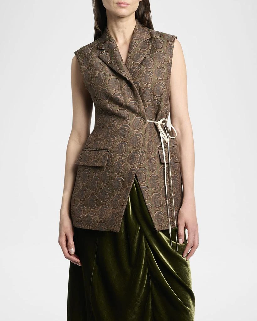 Dries Van Noten Swirl Jacquard Wrap Vest 4
