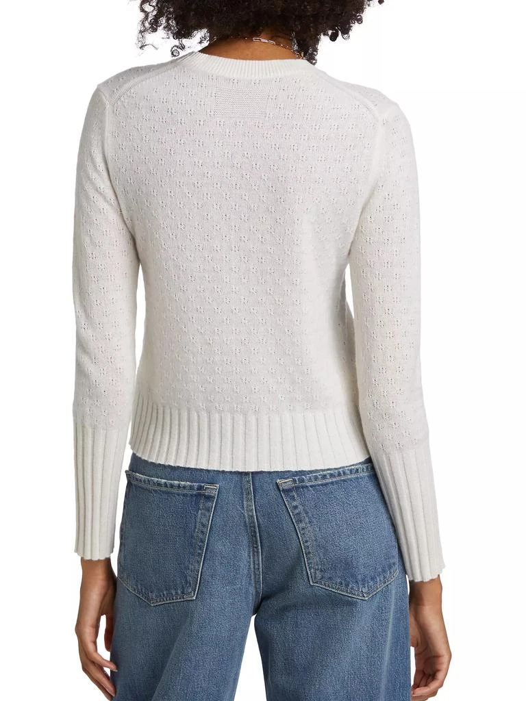 Guest in Residence Shrunken Pointelle Cashmere Crewneck Sweater 5