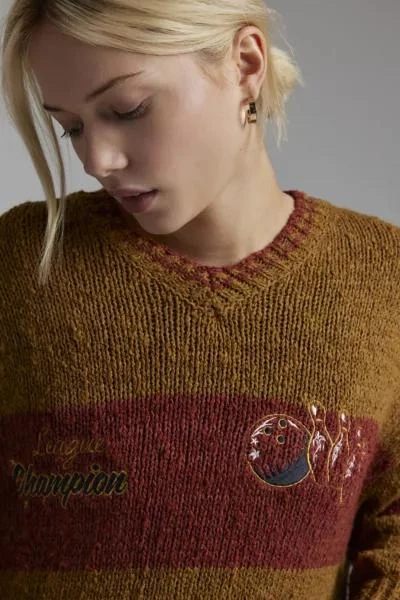 BDG BDG Van Bowling Graphic Oversized V-neck Dad Sweater 4