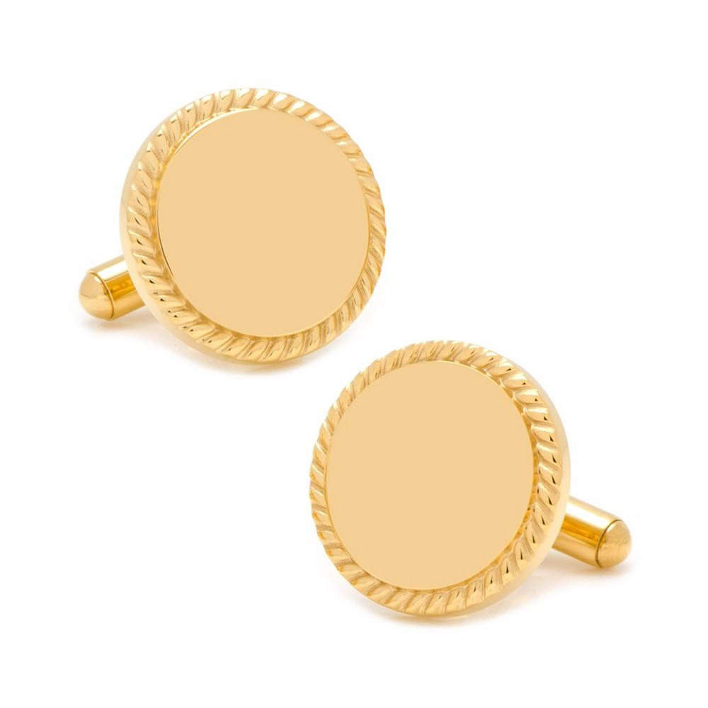 Cufflinks Inc. Ox and Bull Trading Co. Rope Border Round Engravable Cufflinks