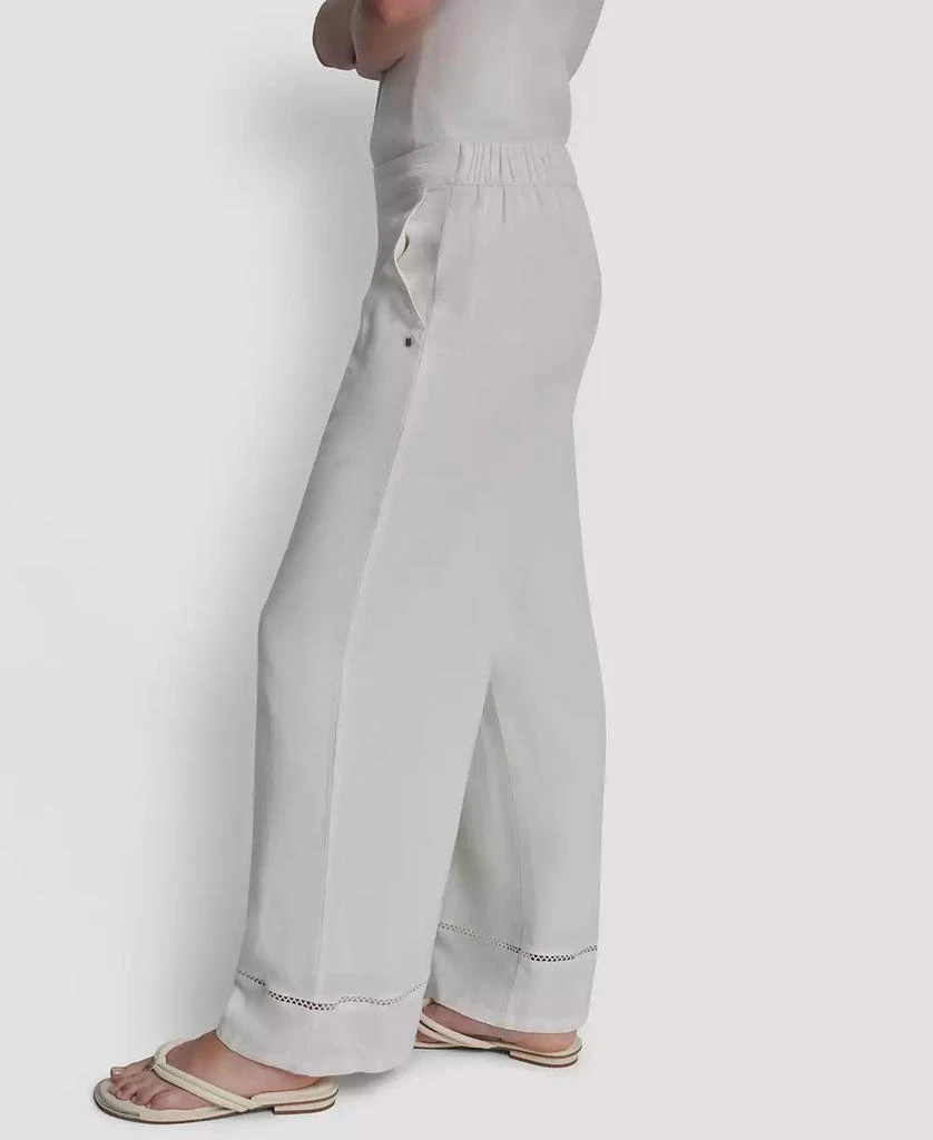 DKNY Petite High Rise Pull-On Wide Leg Ankle Pants 6