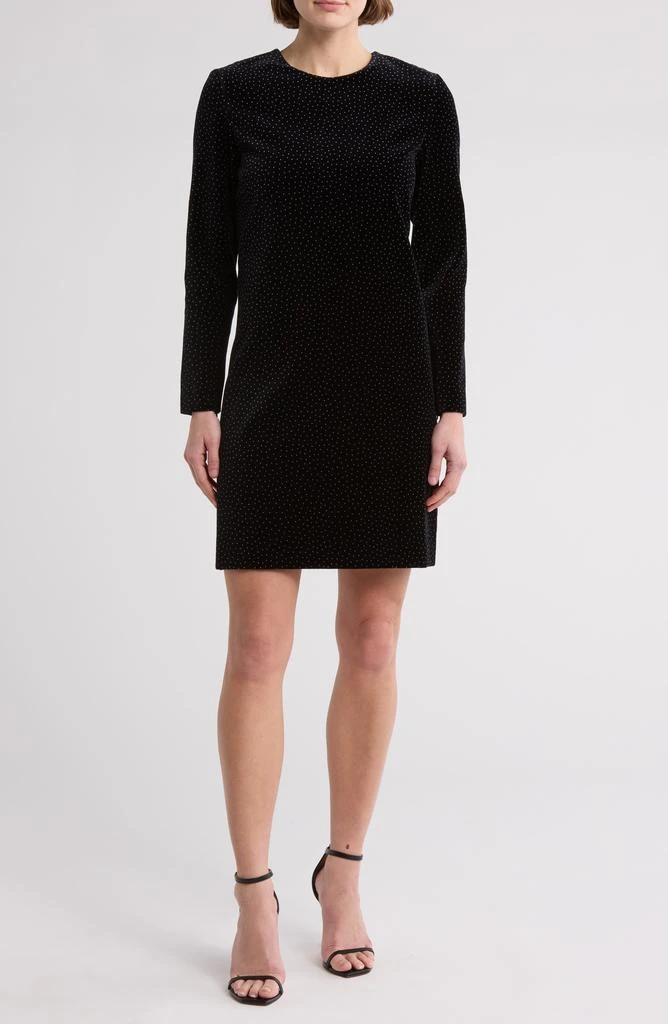 Theory Wynter Dot Long Sleeve Velvet Dress 1