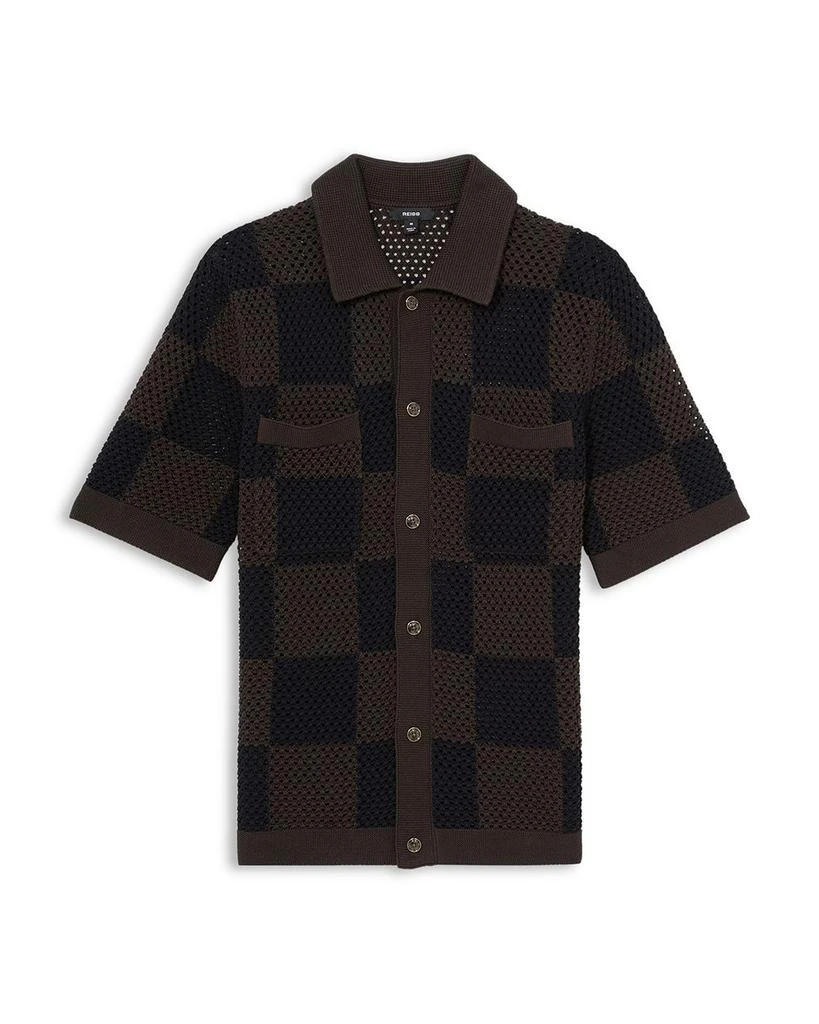 REISS Alfred Short Sleeve Crochet Shirt 6