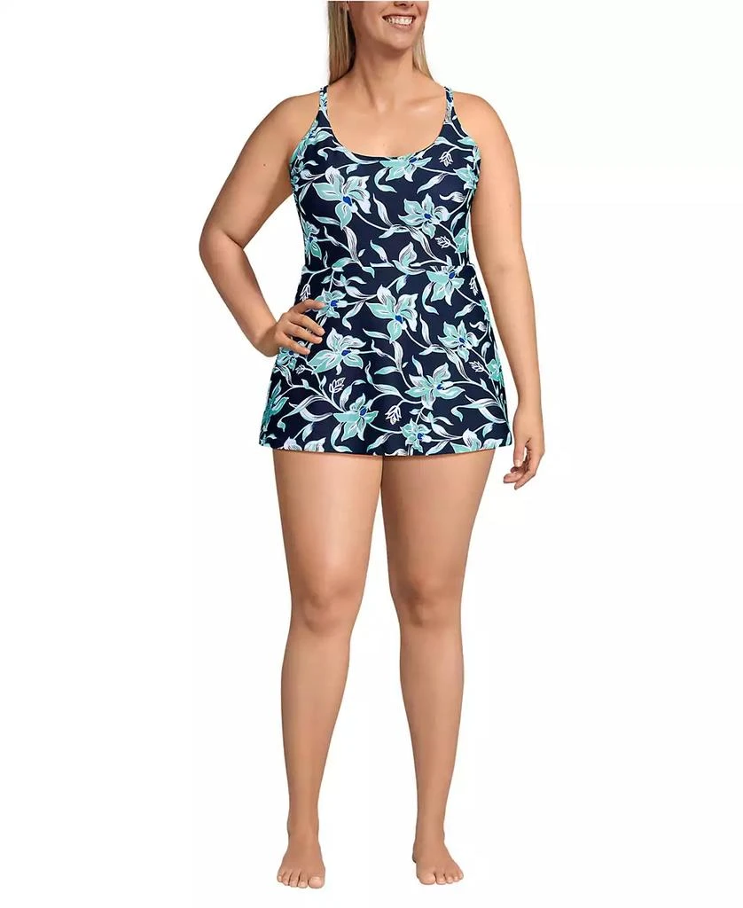 Lands
 End Women
s Tugless QuickDry Strappy Back Mini Swim Dress