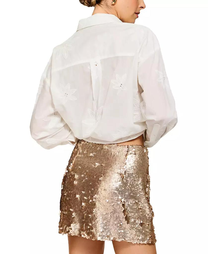 Line & Dot Women's Naida Sequin Mini Skirt