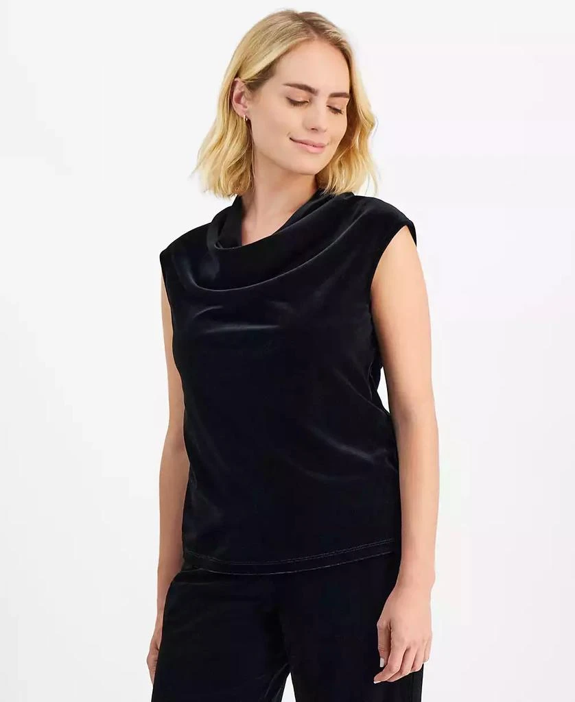 AK Anne Klein Petite Sleeveless Cowlneck Shell Top 1