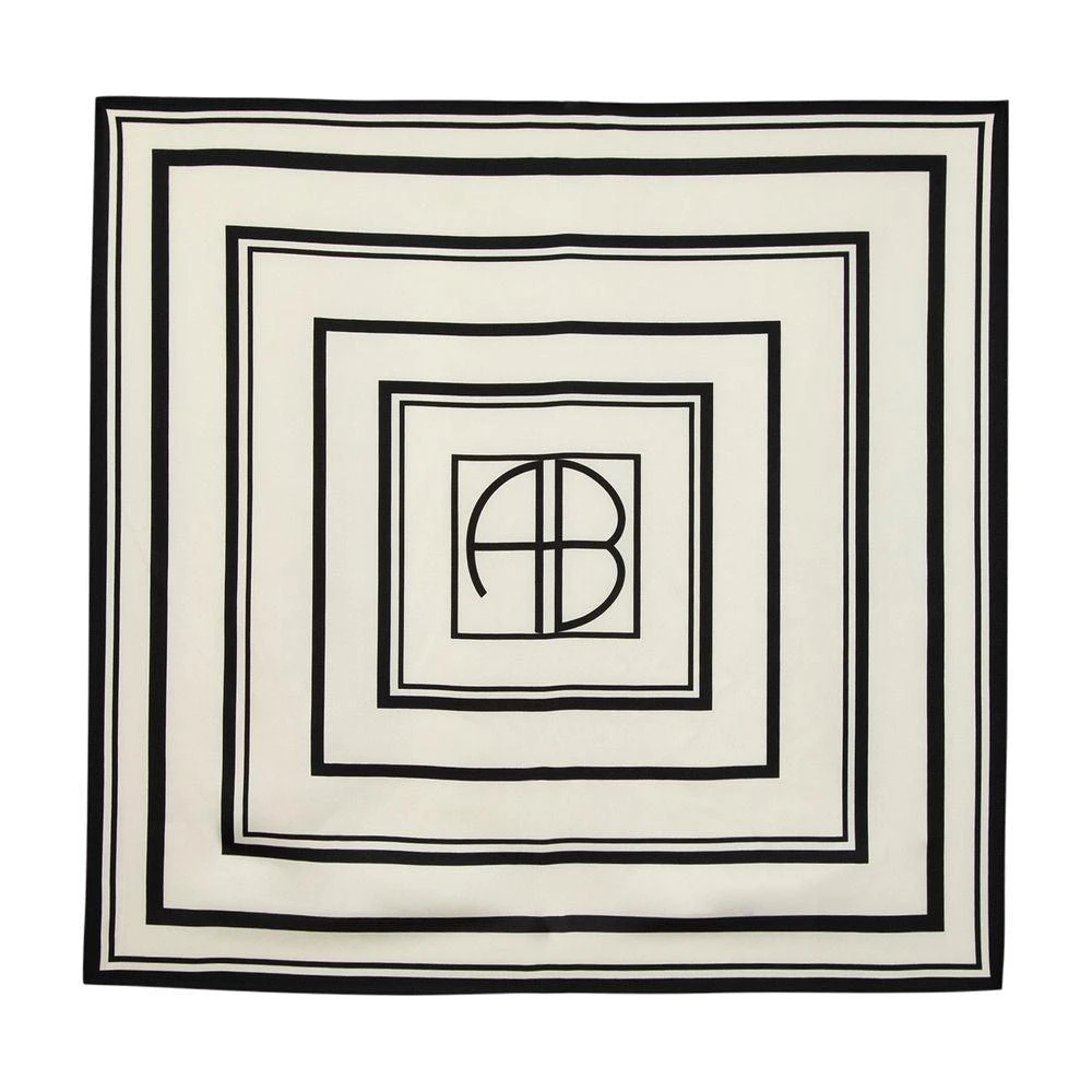 ANINE BING York Monogram Scarf - Silk - Printed