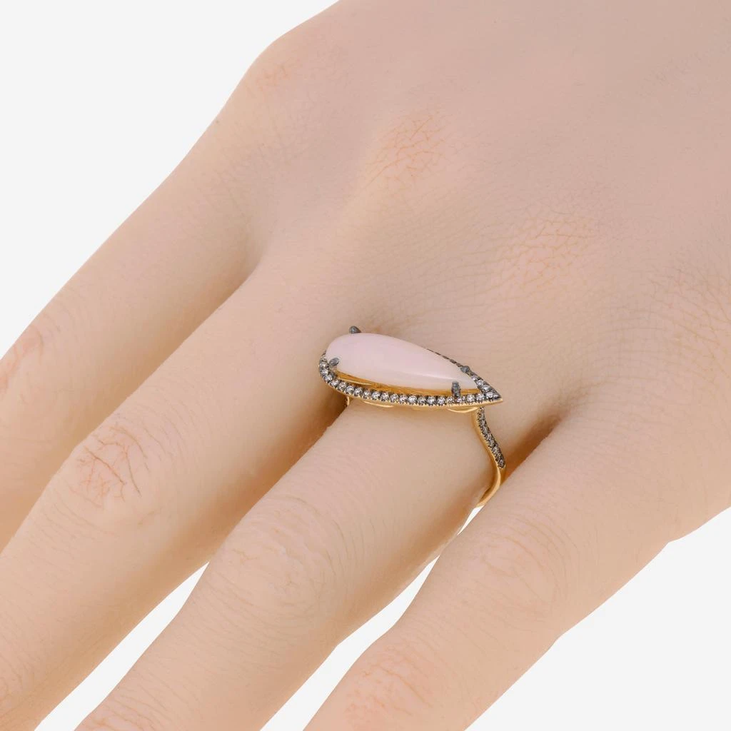 Suzanne Kalan Suzanne Kalan 18K Yellow Gold, Pink Opal and Diamond 0.30ct. tw. Ring sz 6.5 DKR541-YGPO6.5 2
